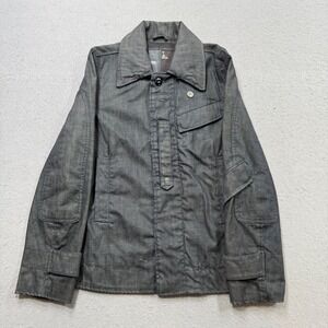 G-Star Raw Denim Jacket Men's Medium Gray Button Down Cotton Field Chore Coat
